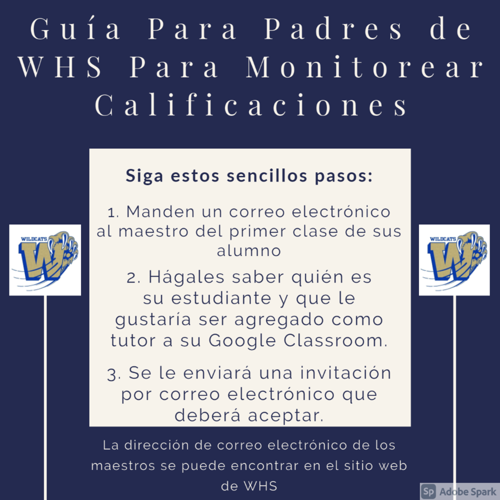 Guía Para Padres de WHS Para Monitorear Calificaciones