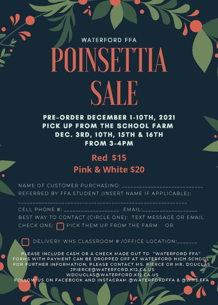 Red Poinsettia $15  and Pink and White Poinsettia $20.  