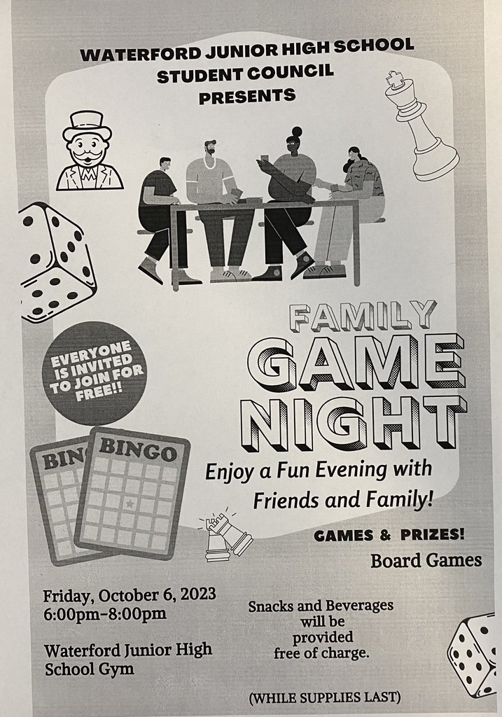 Tiger families, join the community at Family Game Night on Friday, Oct. 6th from  6:00pm-8:00pm! We hope to see you there! #Tigers #GameNight